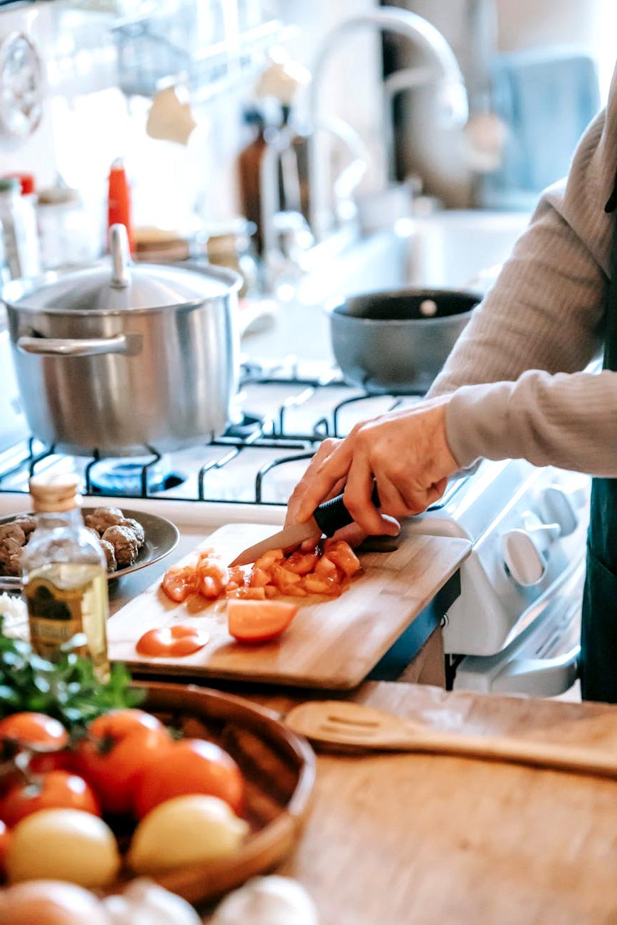 Professional chef preparing healthy meal