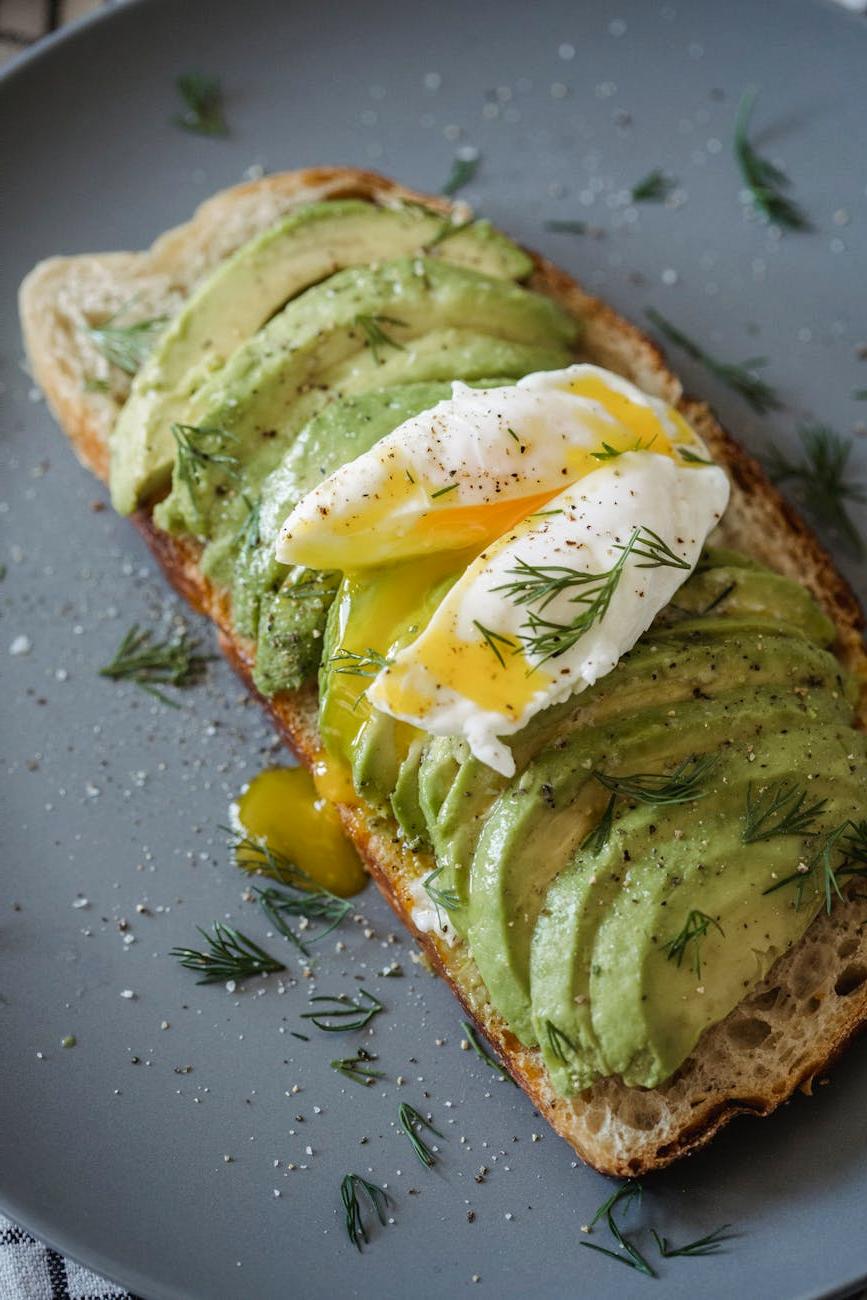 Keto diet meal with avocado and eggs